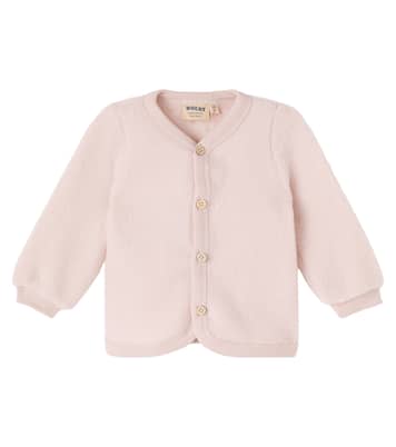 Baby Kari wool fleece cardigan | Wheat