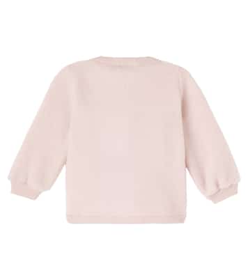 Baby Kari wool fleece cardigan | Wheat