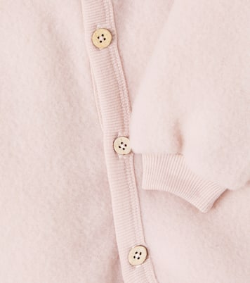 Baby Kari wool fleece cardigan | Wheat