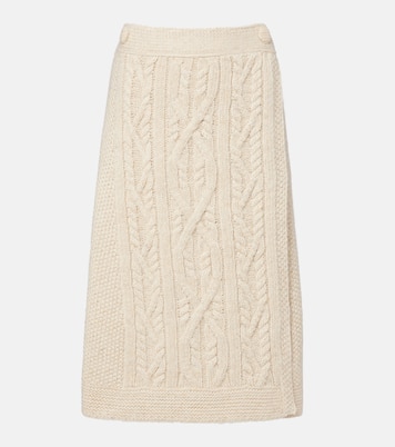 Cable-knit wool and mohair midi skirt | Moncler Grenoble