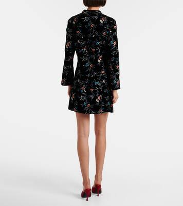Delphina embroidered velvet minidress | Rixo