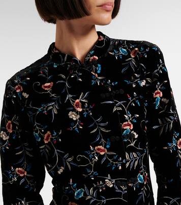 Delphina embroidered velvet minidress | Rixo