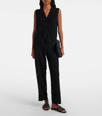 Alliage pointelle wool and cashmere wide-leg pants | Eres