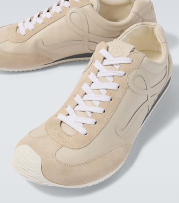 Ballet Runner 2.0 suede-trimmed leather sneakers | Loewe