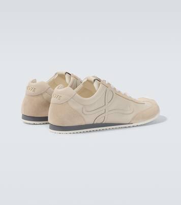 Ballet Runner 2.0 suede-trimmed leather sneakers | Loewe
