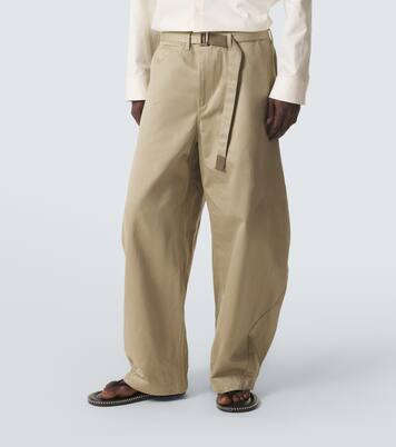 Cotton chino barrel-leg pants | Sacai