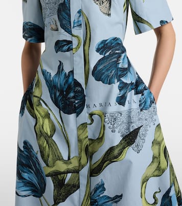 Bedrucktes Midikleid aus Baumwolle | Erdem