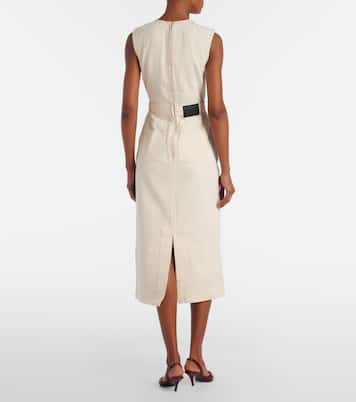 Floral-appliqué denim midi dress | Erdem