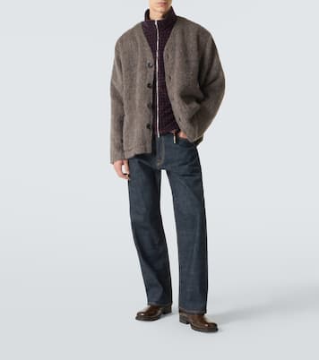 Leather-trimmed cardigan | Our Legacy
