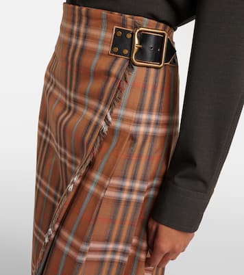 Burberry Check wool midi skirt | Burberry