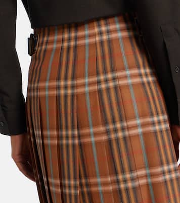 Burberry Check wool midi skirt | Burberry