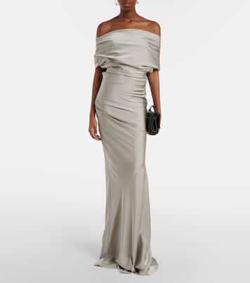 Off-shoulder satin gown | Entire Studios
