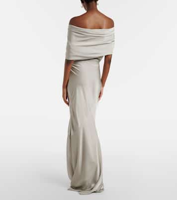 Off-shoulder satin gown | Entire Studios