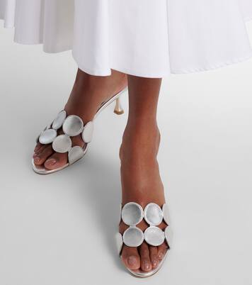 Haribalmu 50 metallic leather mules | Manolo Blahnik