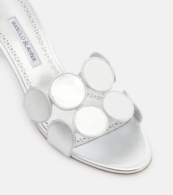 Haribalmu 50 metallic leather mules | Manolo Blahnik