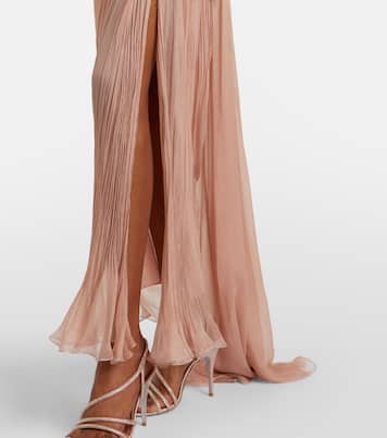 Ananda pleated silk muslin bustier gown | Maria Lucia Hohan
