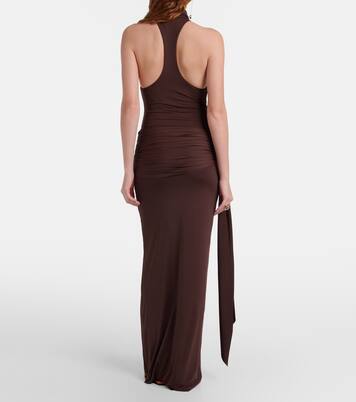 Aidana draped jersey maxi dress | De La Vali