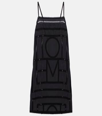 Embroidered silk midi dress | Toteme