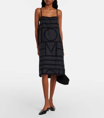 Embroidered silk midi dress | Toteme