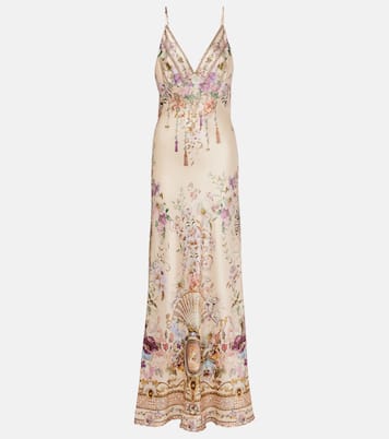 Embellished floral silk slip dress | Camilla