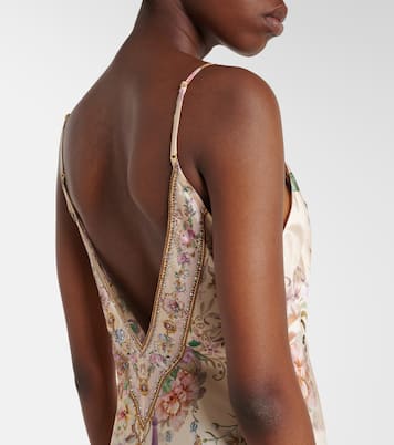 Embellished floral silk slip dress | Camilla