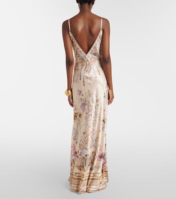 Embellished floral silk slip dress | Camilla