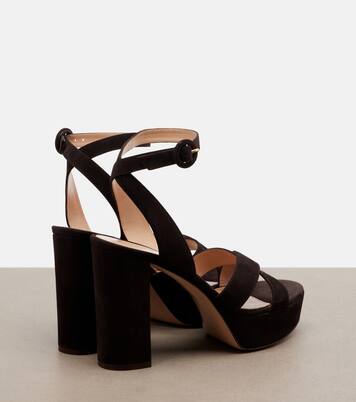 Plateausandalen Sabrina aus Veloursleder | Gianvito Rossi
