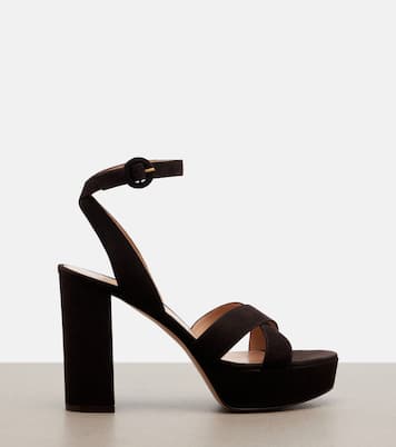Plateausandalen Sabrina aus Veloursleder | Gianvito Rossi
