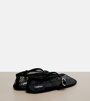 Embellished fishnet ballet flats | Alaïa