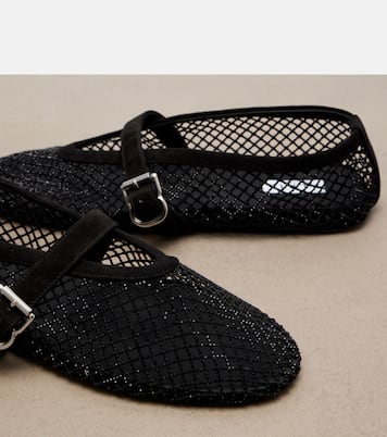 Embellished fishnet ballet flats | Alaïa