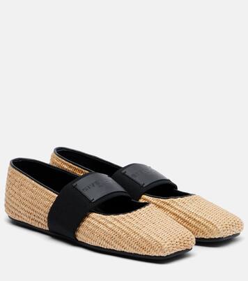 Bailarinas Mary Jane Sliced Square de efecto rafia | Givenchy
