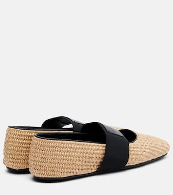 Bailarinas Mary Jane Sliced Square de efecto rafia | Givenchy