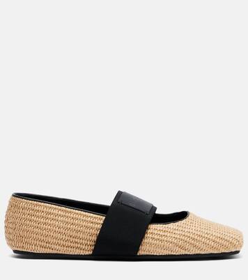 Bailarinas Mary Jane Sliced Square de efecto rafia | Givenchy