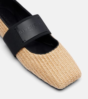 Bailarinas Mary Jane Sliced Square de efecto rafia | Givenchy