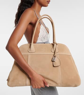 Sac bowling Vivant Large en daim | Miu Miu