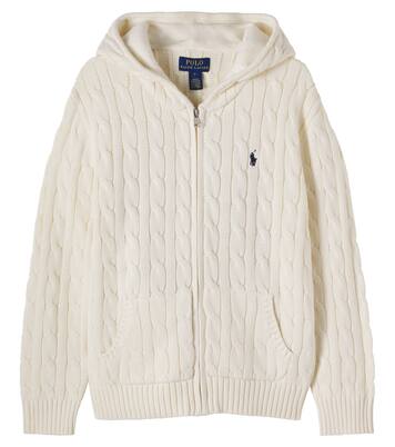 Cable-knit cotton zip-up hoodie | Polo Ralph Lauren Kids