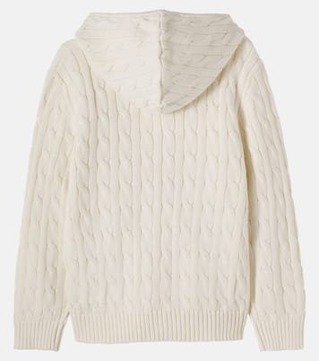 Cable-knit cotton zip-up hoodie | Polo Ralph Lauren Kids