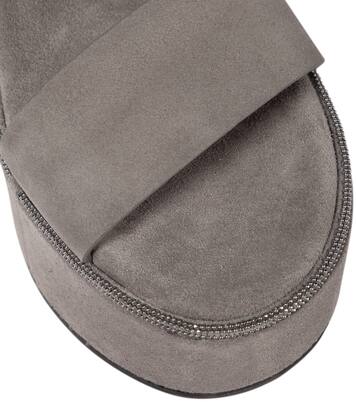 Plateausandalen aus Veloursleder | Brunello Cucinelli