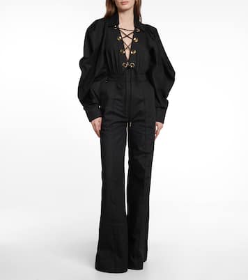 Puffed-sleeve jumpsuit | Elie Saab
