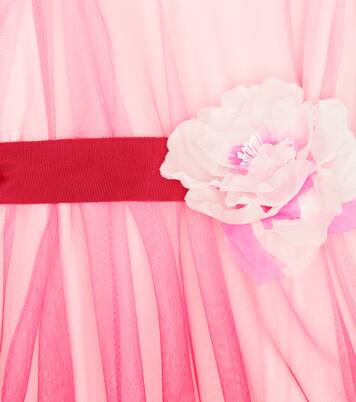 Ruffle-trimmed tulle dress | Monnalisa