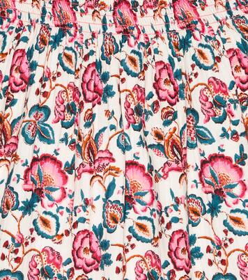 Jupe midi Anneta en coton à fleurs | Louise Misha
