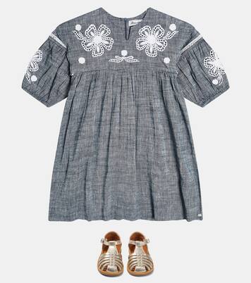 Embroidered linen and cotton dress | Tartine et Chocolat