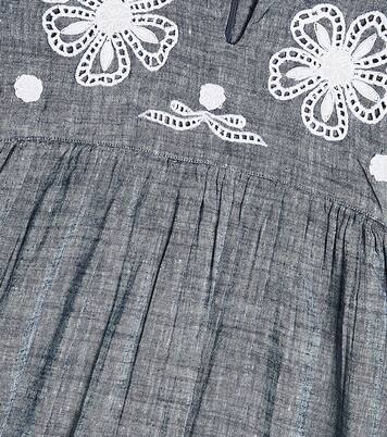 Embroidered linen and cotton dress | Tartine et Chocolat