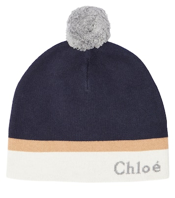 Logo cotton and wool beanie | Chloé Kids