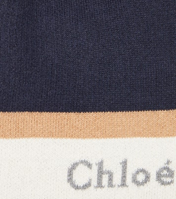Logo cotton and wool beanie | Chloé Kids