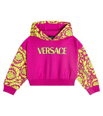 Logo cotton hoodie | Versace Kids