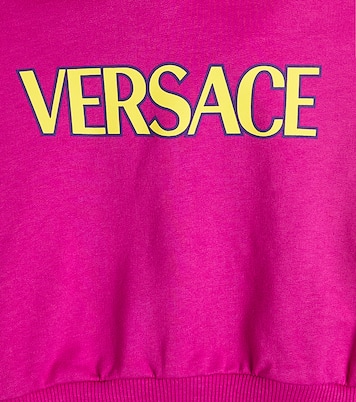 Logo cotton hoodie | Versace Kids