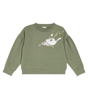 Embroidered cotton jersey sweatshirt | Il Gufo