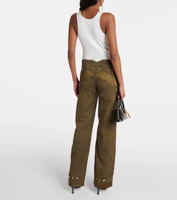 Mid-Rise Flared Cargo-Jeans | Blumarine
