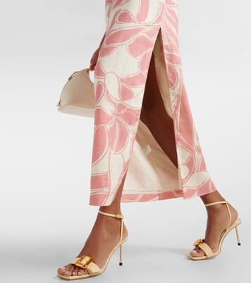 Robe midi Belletto imprimée en lin | SIR